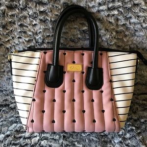 Betsey Johnson Striped and Hearts Purse
